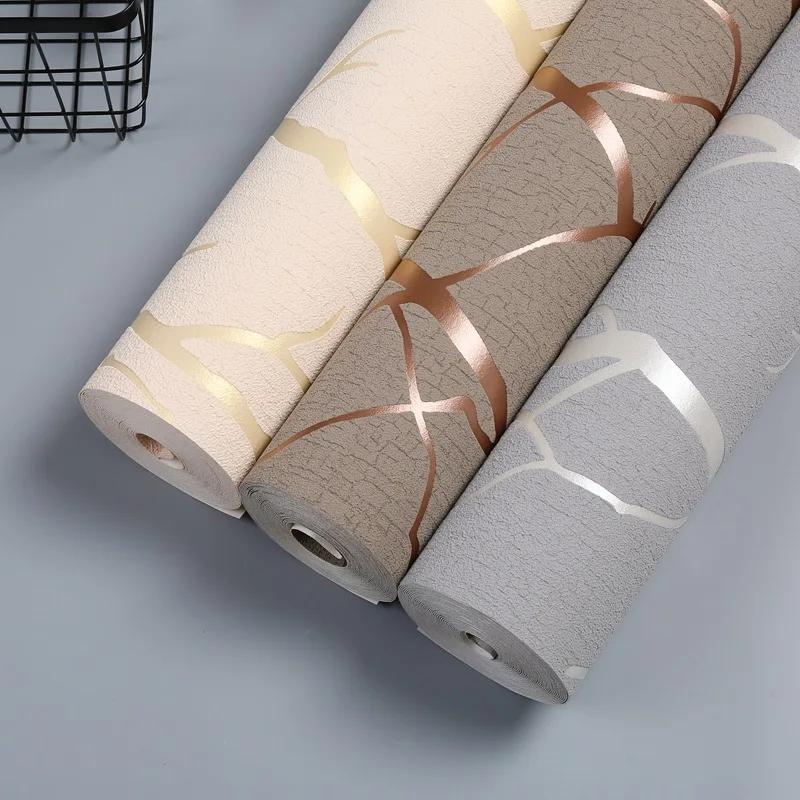 3D Wallpaper Modern Simple Line Deerskin Wall Cover Thickened Non Woven Material Bedroom Living Room Background Wall Papier Peint