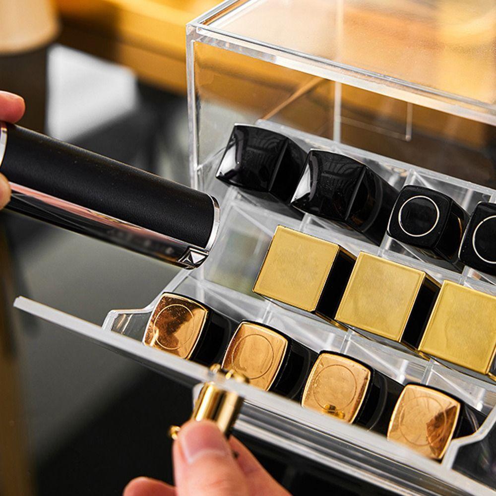 with Lid Makeup Display Rack Transparent Makeup Brushes Holder  Dressing Table