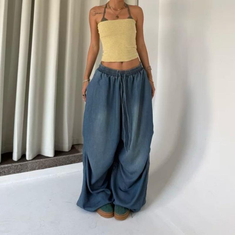 European and American Versatile Loose Jeans Women 2025 American Retro High Street Wide-leg Loose Trousers Trend Ins