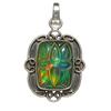 925 Sterling Silver 44 Ct Natural Cushion Cut Opal CERTIFIED Gemstone Pendant
