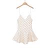 Summer new European and American style sexy polka dot printing v-neck suspender short jumpsuit