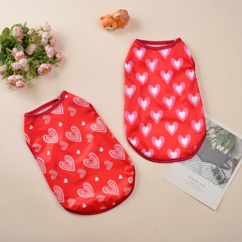 Haine de Ziua Îndrăgostiților pentru Pisici de Companie Pentru Câini Mici Mijlocii Vestă de Vară Respirabilă pentru Pisici Tricou pentru Câini Costume Drăguțe de Petrecere pentru Cățeluși Pisoi