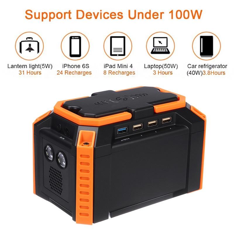 150W Max LCD Solar Power Storage Generator Inverter 40000mah Outdoor Portable charging station Power Supply USB Energy