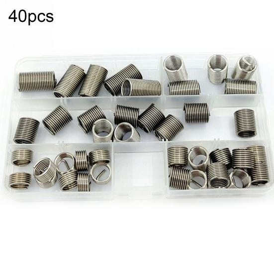 40Pcs M12 Thread Inserts Clear Thread High Hardness Fastener Burr-free Wire Threaded Sleeves