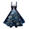 Women's Fashion Christmas Printed Sexy Strapless Gothic Cocktail Dress Punk, Vintage Dress.