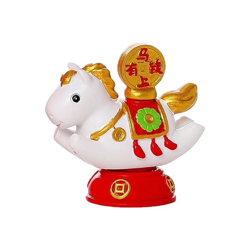 Traditional Modern Design Horse Sculpture with Rotating Base Resins Desk Shelf Decoration For Festives Celebration