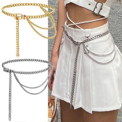 Multi Layer Metal Chain Belts Women Tassel Waist Chain Dress Jeans Belts Chain