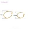 2 Sizes S925 Sterling Silver Needle Gold Color C Shape Smooth Hoop Earring Brass Metal Earring Fashion Jewelry For Women Gifts
