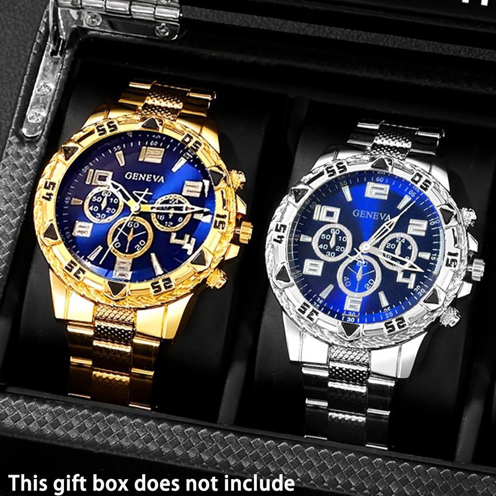 2 Stück Herren Business Mode Uhrenset - Quarzwerk Batteriebetrieben - Ideales Geschenk für Männer
