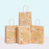 Kraft Paper Gift Bag With Festive Print Small Size Handheld Tote Christmas Party Favors Holiday