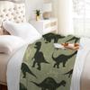 1ks Zelená deka Jurské dinosaury potisk Pohodlná flanelová deka pro domácí obývací pokoj ložnici dekor Narozeninový dárek pro chlapce