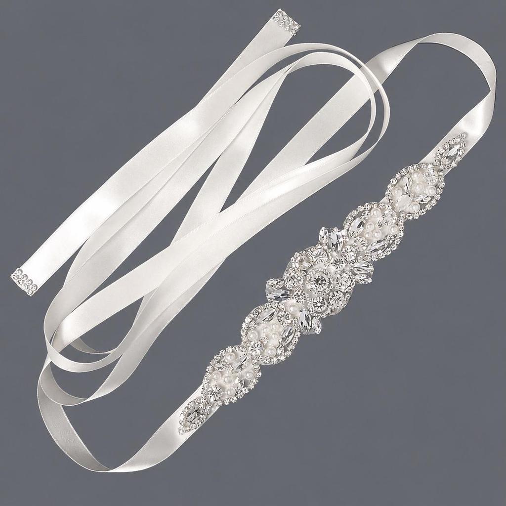 Elegant Silver Rhinestone Wedding Belt – Versatile High-End Dress Accessory for Fashion Shows and Performances