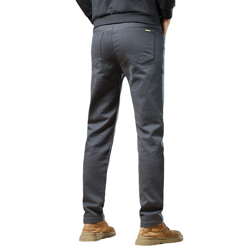 2024 New Autumn And Winter Velvet/Thin High-End Slim Fit Khaki Casual Pants Men'S Slim Fit Pants Business Straight Leg Men'S Pants Versatile