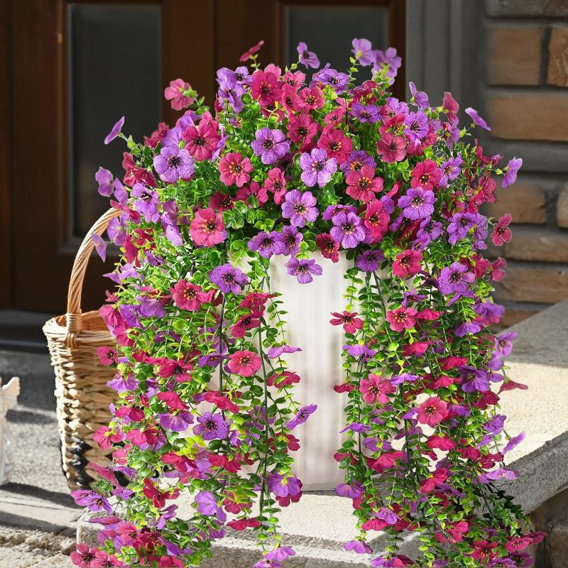 2Pcs Plastic Eucalyptus Fake Plant Decor Daisy Artificial Flowers Hanging Vines For Wedding Arch Home Garden Wall Decoration