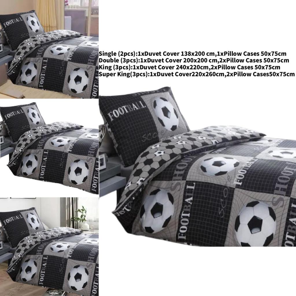 Ensemble de housse de couette imprimée Football avec impression numérique pour la décoration de la chambre d'adolescent