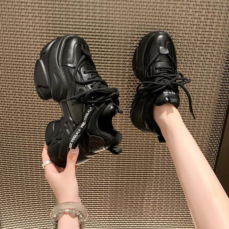 Mode 8CM Frühling High Platform Sneakers Damen Atmungsaktiver Tennis Damen Vulkanisierte Schuhe Herbst Klobige Sneakers Sportliche Dad Shoes Frau