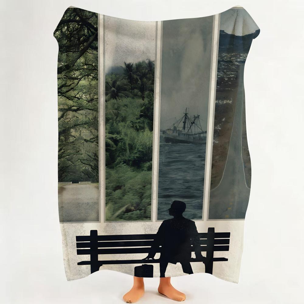 Movie F Forrest G Gump Throw Flannel Throw Blanket Suitable for Sofa Living Room Bedroom
