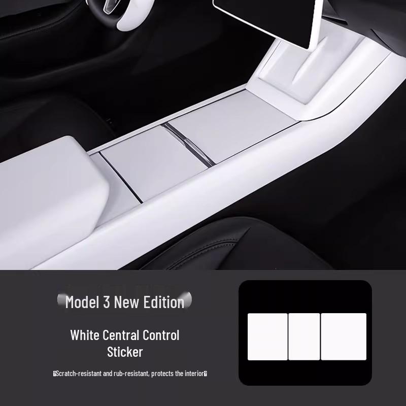 Tesla Model Y/YL/3 Center Console Dashboard Sticker - White Interior Decoration