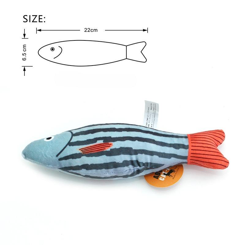Fish Shape Catnip Cats Toy Soft Bite‑resistant Kitten Plush Toys Stress Relief Interactive Playing Supplies for Indoor Pet Cats