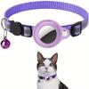 Cat AirTag Holder Halsbånd Breakaway Refleksstrimler Justerbar kattungehalsbånd Vanntett Cat Bell Collar Pet Air Tag Case