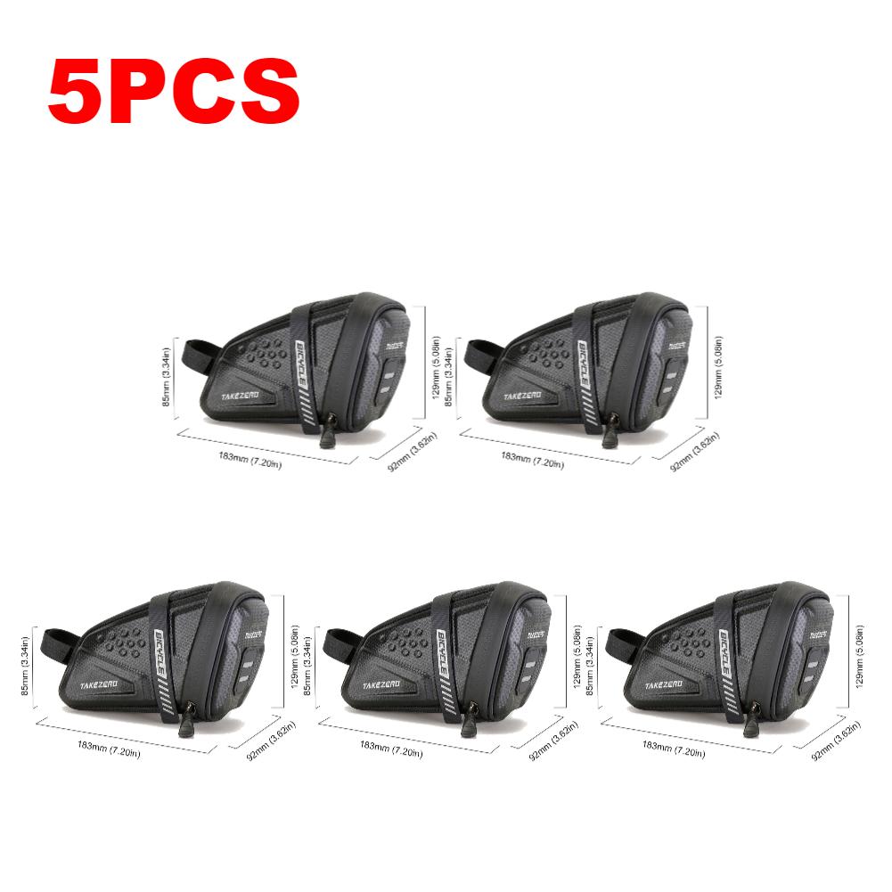 1-5PCS 1L Bicycle Saddle Bag Waterproof MTB Road Bike Saddle Bag EVA Hard Shell Refletive Pouch Bag Outdoor Cycling Accessories