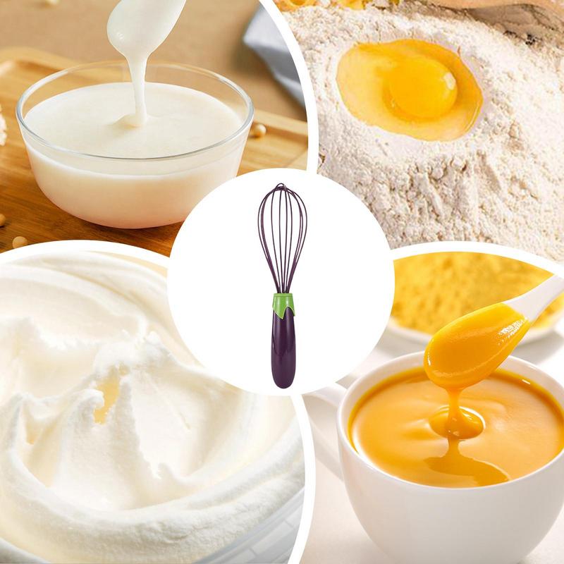 Silicone Whisk For Mixing Heat Resistant Egg Whisks Silicone Balloon Whisk Handle Beater Blender For Non-Stick Cookware Safe Non