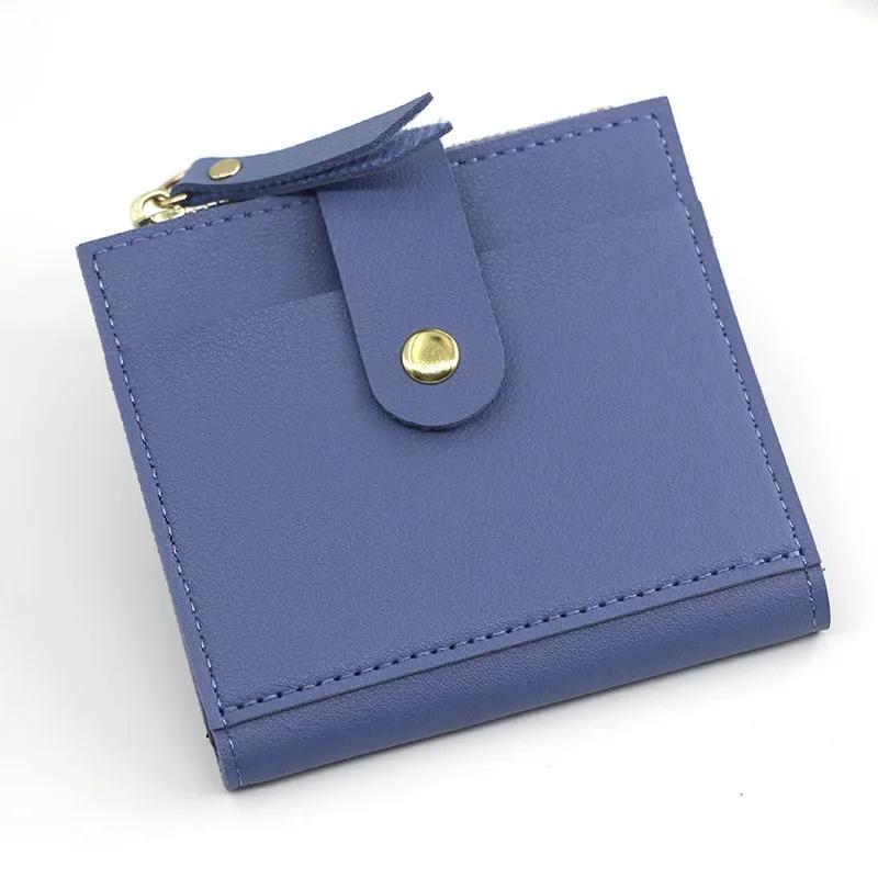 1 Pcs Pu Leather Purse Female Card Coin Holder Small Wallets Credit Cards Short Wallets Fashion Women's Wallet Zipper Pocket