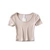 YPFF Women's Slim Fit Short Sleeve Active T-Shirt - Solid Color for Spring/Summer Workouts and Yoga