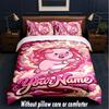Alte Designuri Similare Temă Text sau Nume Personalizat Set de Lenjerie de Pat 3 Bucăți, 1 Cearșaf și 2 Fețe de Pernă Lenjerie de Pat Personalizată pentru Casă