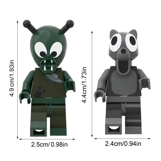 Yousheng 1/3/4Pcs Survival Horror Game Action Figure Cartoon Deer Goat Owl Bear Wolf Bat Men Figurine Decoration Ornament Forest Night Game Fans