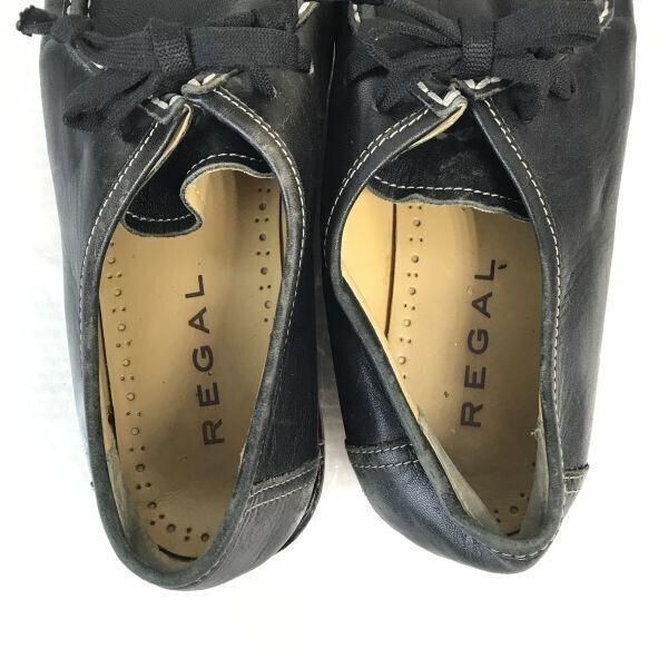 Regal Mokassin U-Tip Lederschuhe Schwarz 24.5(GEBRAUCHT)