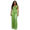 New Style One-piece Pants with Sleeveless Flared Waist Cinched Wide-leg Pants for Women