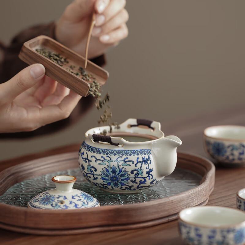 Minguang Ru Kiln Portable Ceramic Travel Tea Set