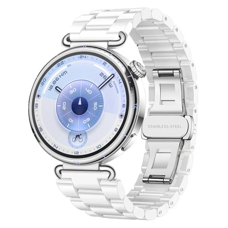 18mm Keramický+Kovový Řemínek Pro Huawei Watch 5/GT5 Pro 42mm GT6-5-4 41mm Špičkový Oficiální Náramek Pro Garmin Venu 4 41mm Correa