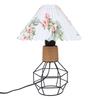 Pleated Lampshade Table Lamp Vintage Jute Rope Iron Geometric Bedside Lamp for Bedroom Living Room Office