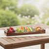 Wood Snack Tray with Glass Bowls Wooden Serving Dishes Appetizer