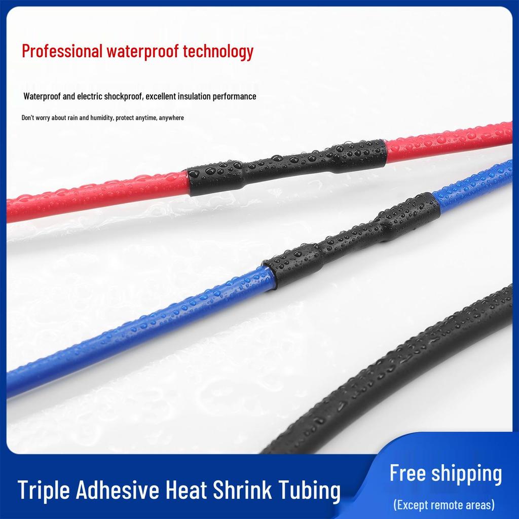 White Heat Shrink Tubing with Adhesive, 3/4x Shrinkage for Data Cable Protection, 3x4x Double-Wall Insulating Sleeve