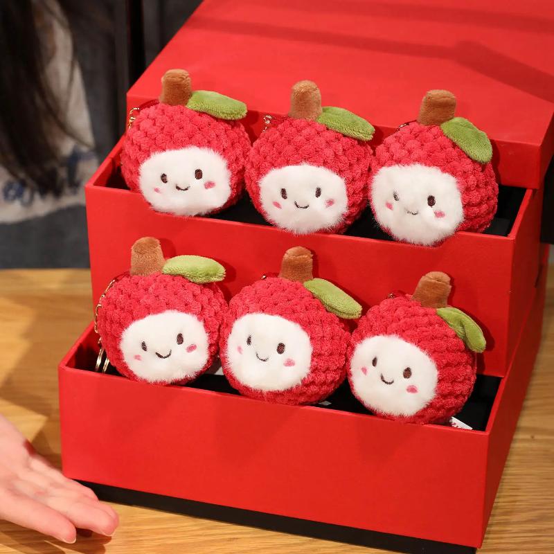 

1 Piece Cartoon Simulation Fruit Toy 11Cm Kawaii Litchi Plush Keychain Funny Doll Bag Pendant Car Key Decoration Kids Gift 11cm