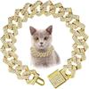Inlaid Rhinestone Bling Diamond Dog Necklace Hip Hop Link Chain Necklace Dog Diamond Chain Collar