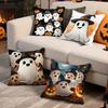 Halloween Cute Ghost Pillowcase Printed Polyester 45X45Cm Throw Pillowcover Decorative Sofa Cushion Pillowslip Home Decor