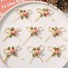 10 Stück Rosenknospen Schleifen Aufnäher Reparatur Abziehbild Rosen Schleifen Aufnäher Applikation Kleidung Dekoration Zubehör