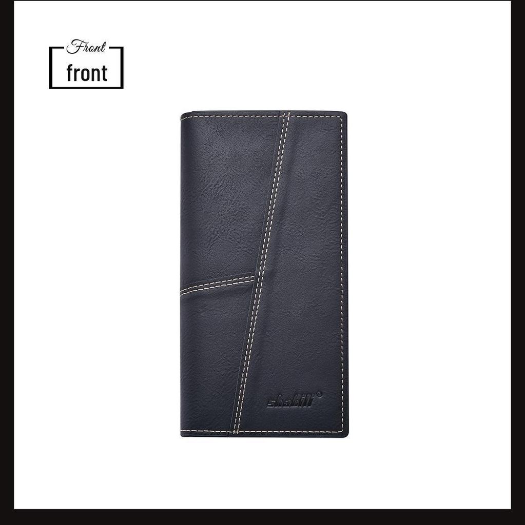 Men's Retro Ultra-Thin Long Wallet with Multi-Card Slots and Large Capacity