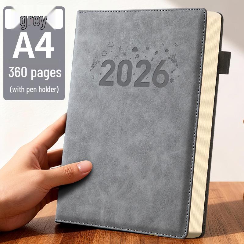 Large A4 Leather Office Notebook - Extra Thick Diary for Business Meetings