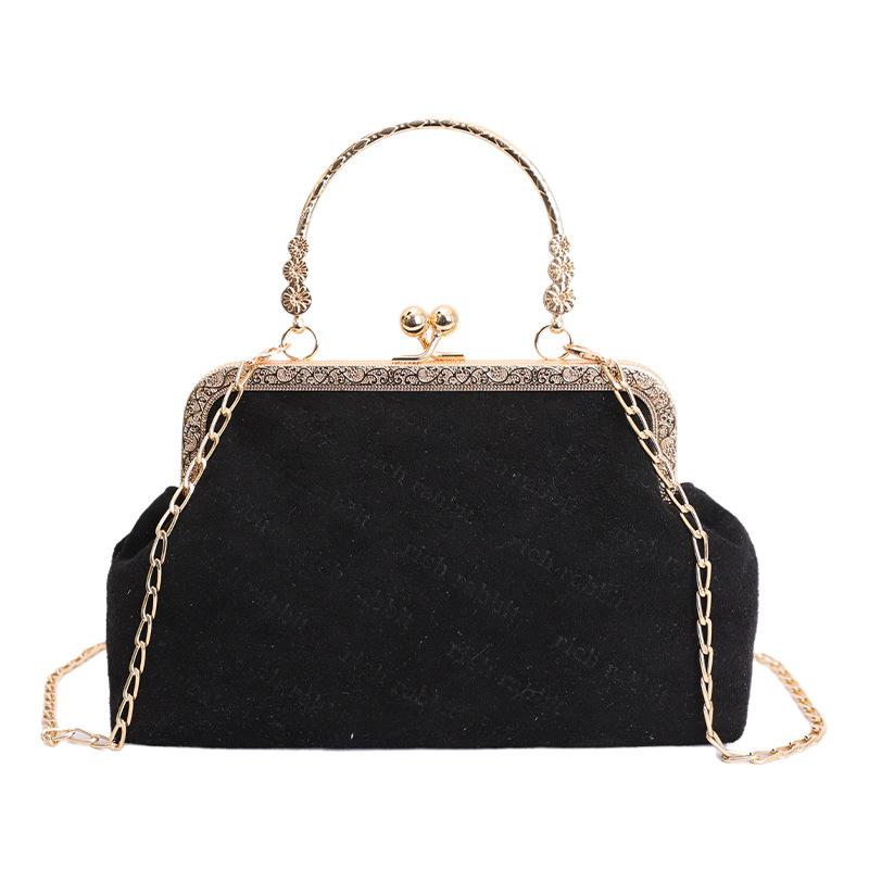 

Fashion women s bag hand popular Korean version portable shell bag new embossed chain bag Korean temperament messenger bag чорний