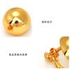 Round ball earrings, European and American niche high-end earrings, electroplated real gold hollow ear buckles, personalized design sense, versatile