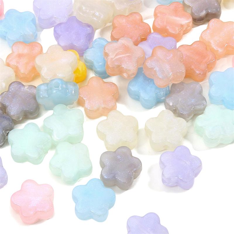 

Acrylic Mabe Blue Tear Five-Petal Flower Beads for DIY Jewelry & Crafts