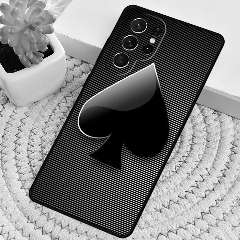 Spades Poker Play Cards Ace Art TPU Phone Case For Samsung Galaxy Note 10 Pro S26 S25 S24 S23 S22 Ultra Plus S21 FE S20 Cover