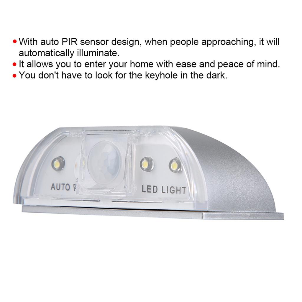 Intelligent PIR Infrared Automatic Sensor Motion Detector Keyhole Lock Light 4 LED Lamp