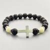 Summer Volcanic Stone Glow-in-the-Dark Vintage Bracelet Multi-color Glow-in-the-Dark Cross Beads Bracelet Bracelet Hand Jewelry