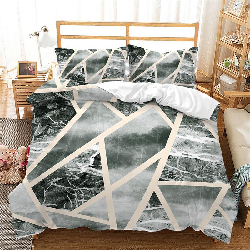 Geometric Duvet Cover Abstract Marble Bedding Set Microfiber Vintage Exotic Floral Pattern Comforter Cover Twin King Single Size